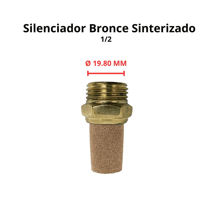 Silenciador Bronce Sinterizado 1/2 Neumática 3