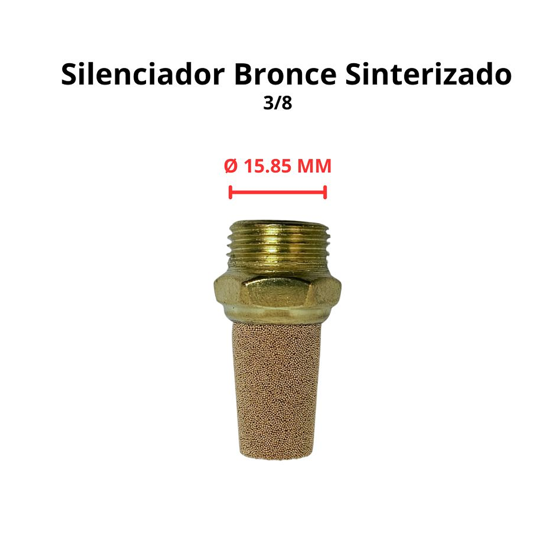 Silenciador Bronce Sinterizado 3/8 Neumática 3