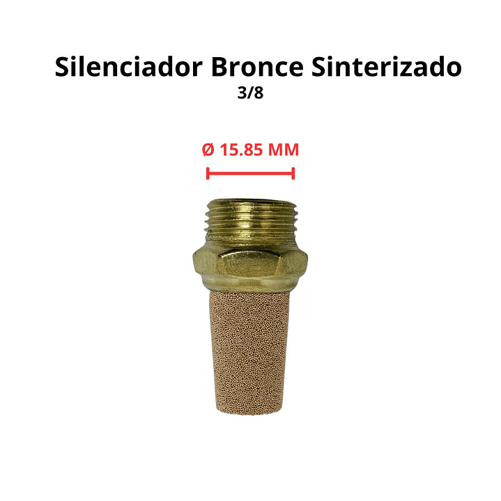 Silenciador Bronce Sinterizado 3/8 Neumática 3