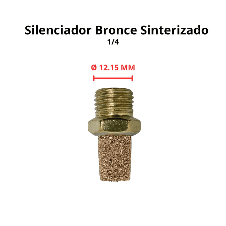 Silenciador Bronce Sinterizado 1/4 Neumática 3