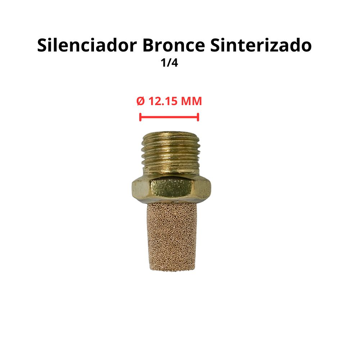 Silenciador Bronce Sinterizado 1/4 Neumática Pack 2 Unidades 4