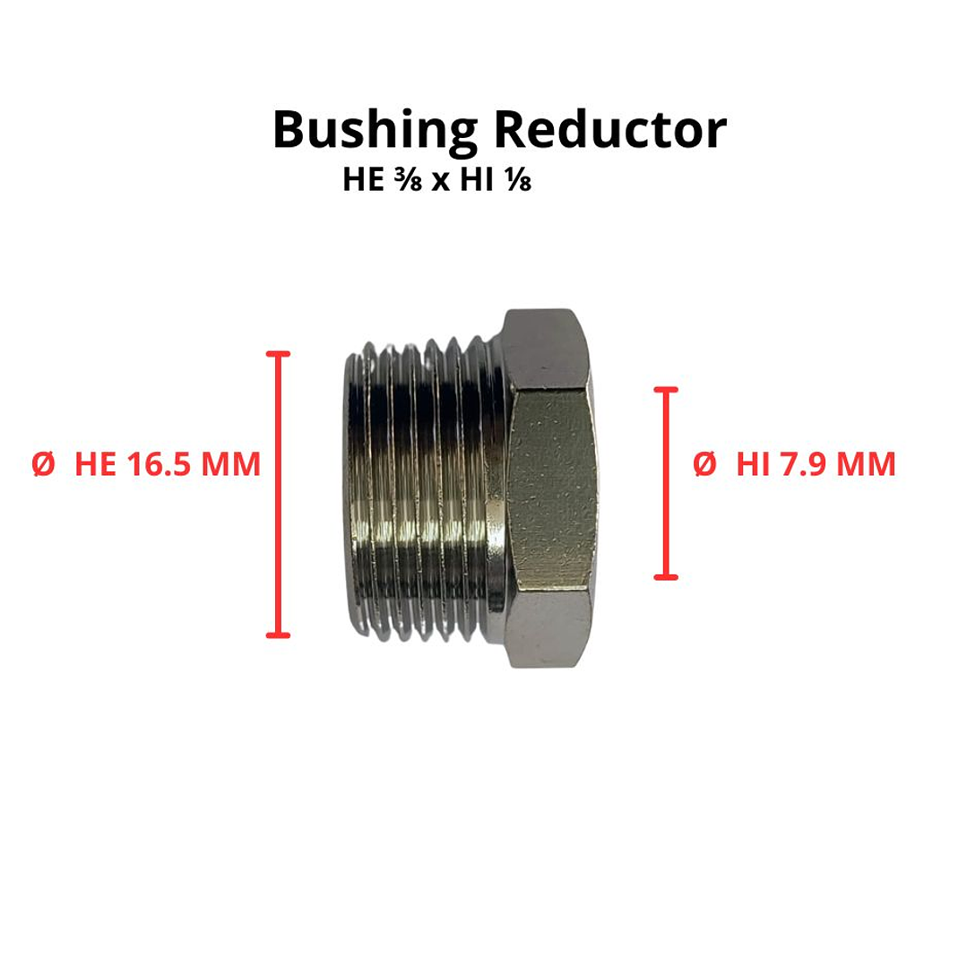 Bushing Reductor Latón Niquelado He 3/8 X Hi 1/8 Pack 2 Unidades 4