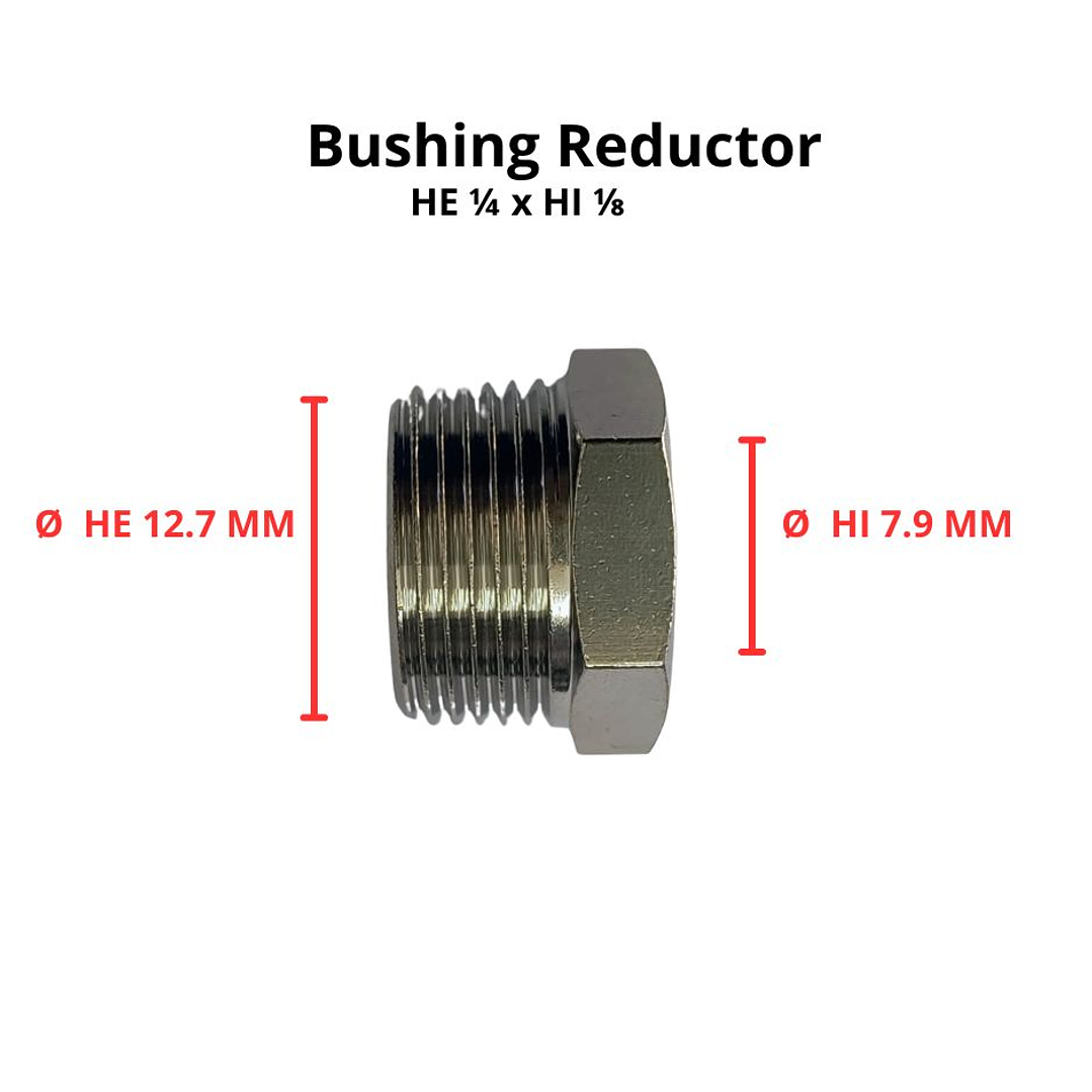 Bushing Reductor Latón Niquelado He 1/4 X Hi 1/8 Pack 2 Unidades 4