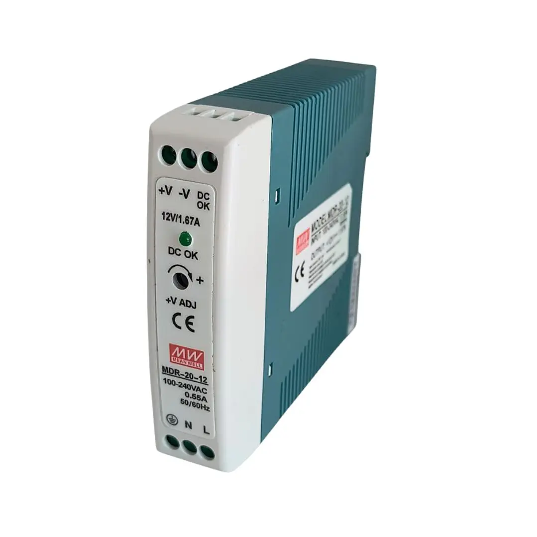 Fuente De Poder MDR-20-12, 12VDC, Potencia 20W, 1.67A, Mean Well 1