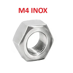 Tuerca Hexagonal M4 Acero Inoxidable, Pack 100 Unidades