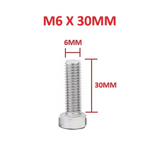 Perno Hexagonal M6 X 30mm Acero Inoxidable, Pack 50 Unidades