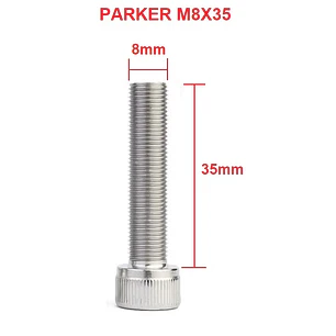 Perno Parker M8 X 35mm Acero Inoxidable, Pack 50 Unidades