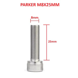 Perno Parker M8 X 25mm Acero Inoxidable, Pack 100 Unidades
