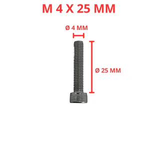 Perno Parker M4 X 25mm Acero Inoxidable, Pack 25 Unidades