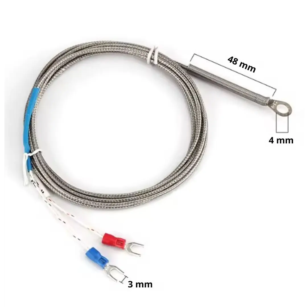 Sonda Termocupla Tipo K 0-400°c, Arandela 4mm, Cable 2mts 2