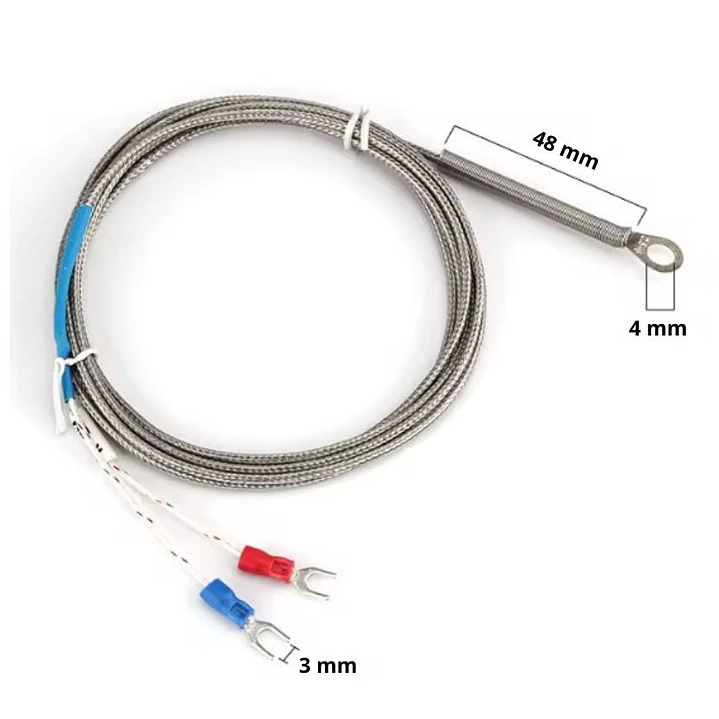 Sonda Termocupla Tipo K 0-400°c, Arandela 4mm, Cable 2mts 2