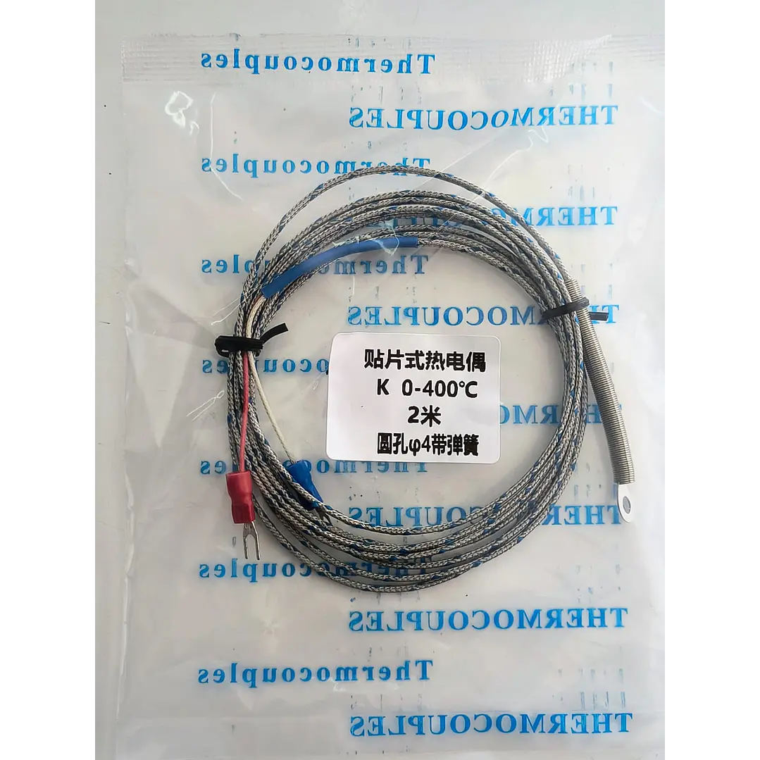 Sonda Termocupla Tipo K 0-400°c, Arandela 4mm, Cable 2mts 5