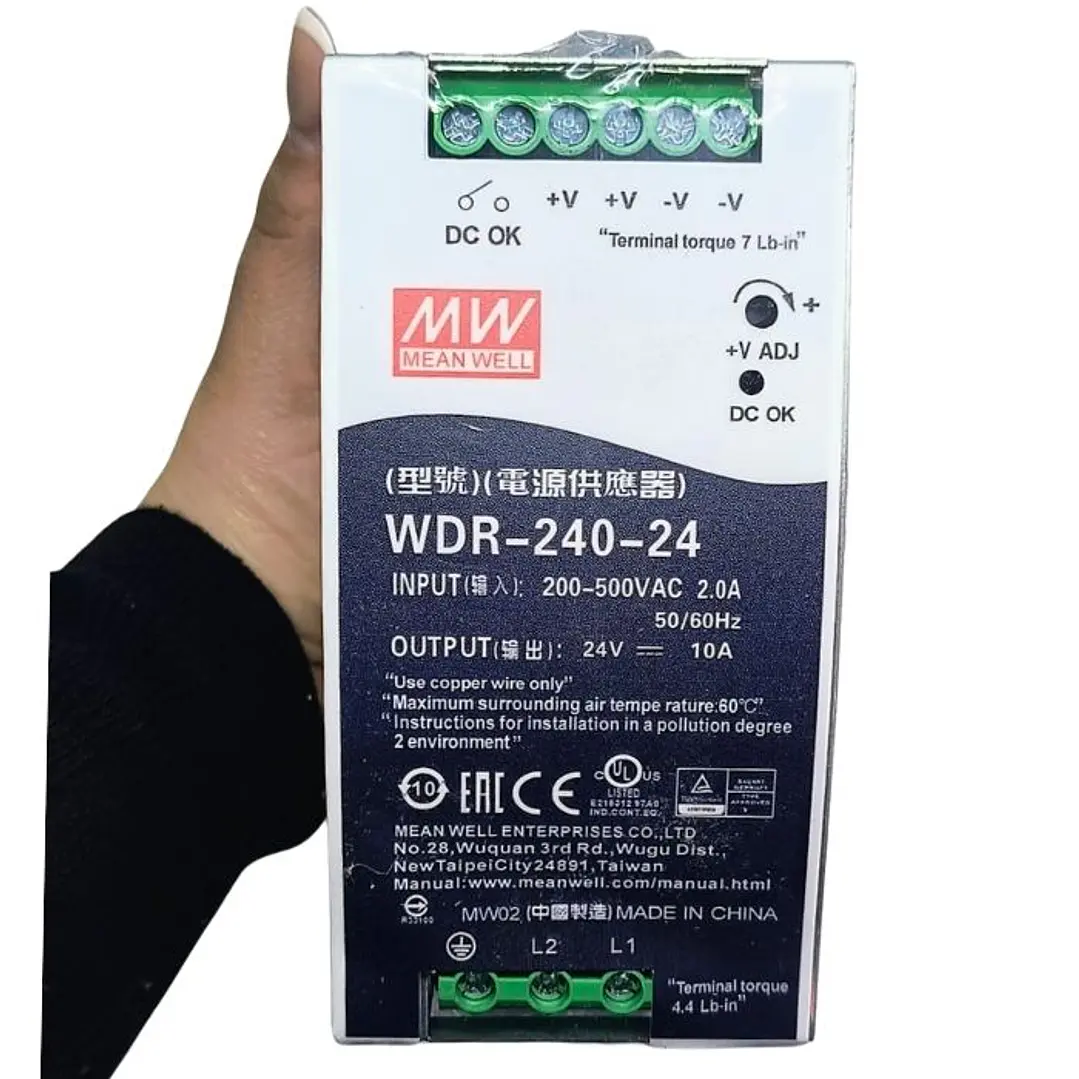 Fuente Poder Mean Well, Bifásica 380vac, 240w, 10a, Wdr-240 3