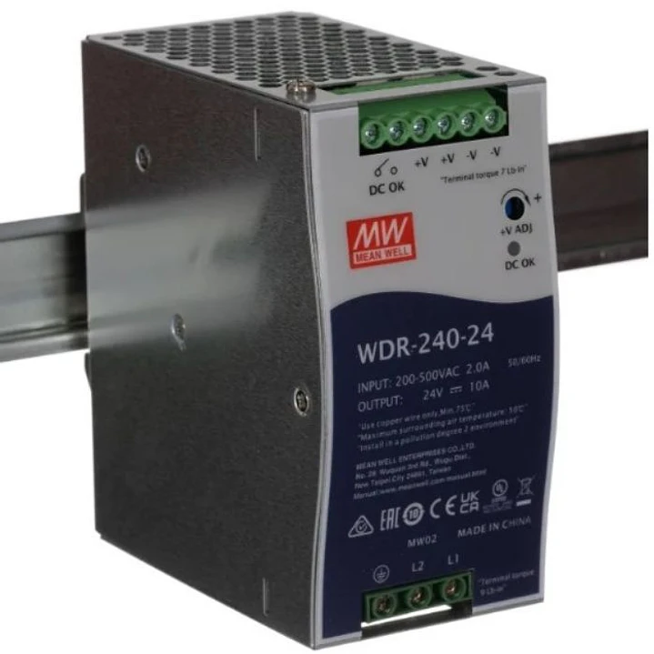 Fuente Poder Mean Well, Bifásica 380vac, 240w, 10a, Wdr-240 2