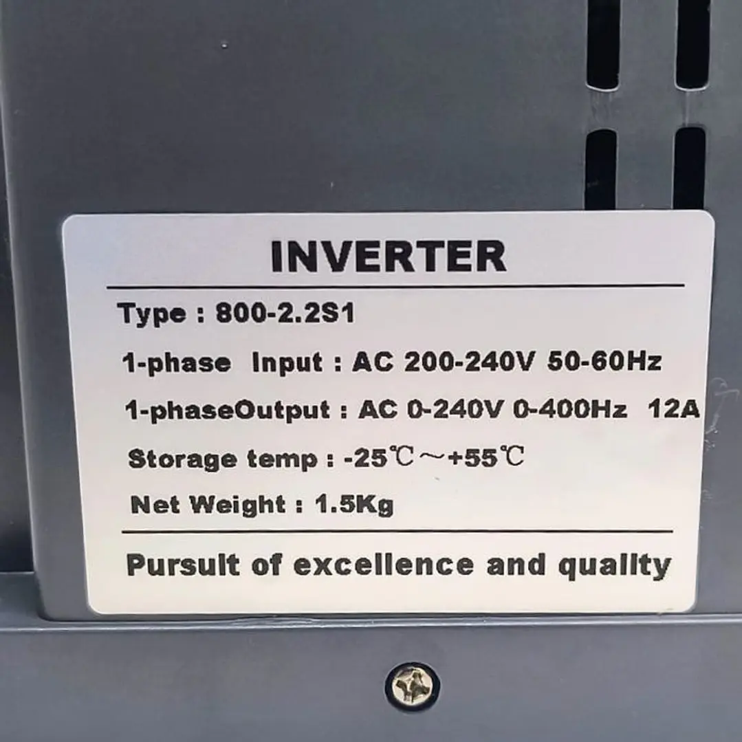 Variador De Frecuencia Para Motor Monofásico 220v, 2,2kw 9