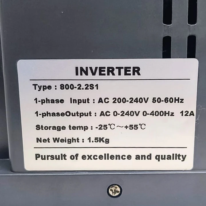 Variador De Frecuencia Para Motor Monofásico 220v, 2,2kw 9