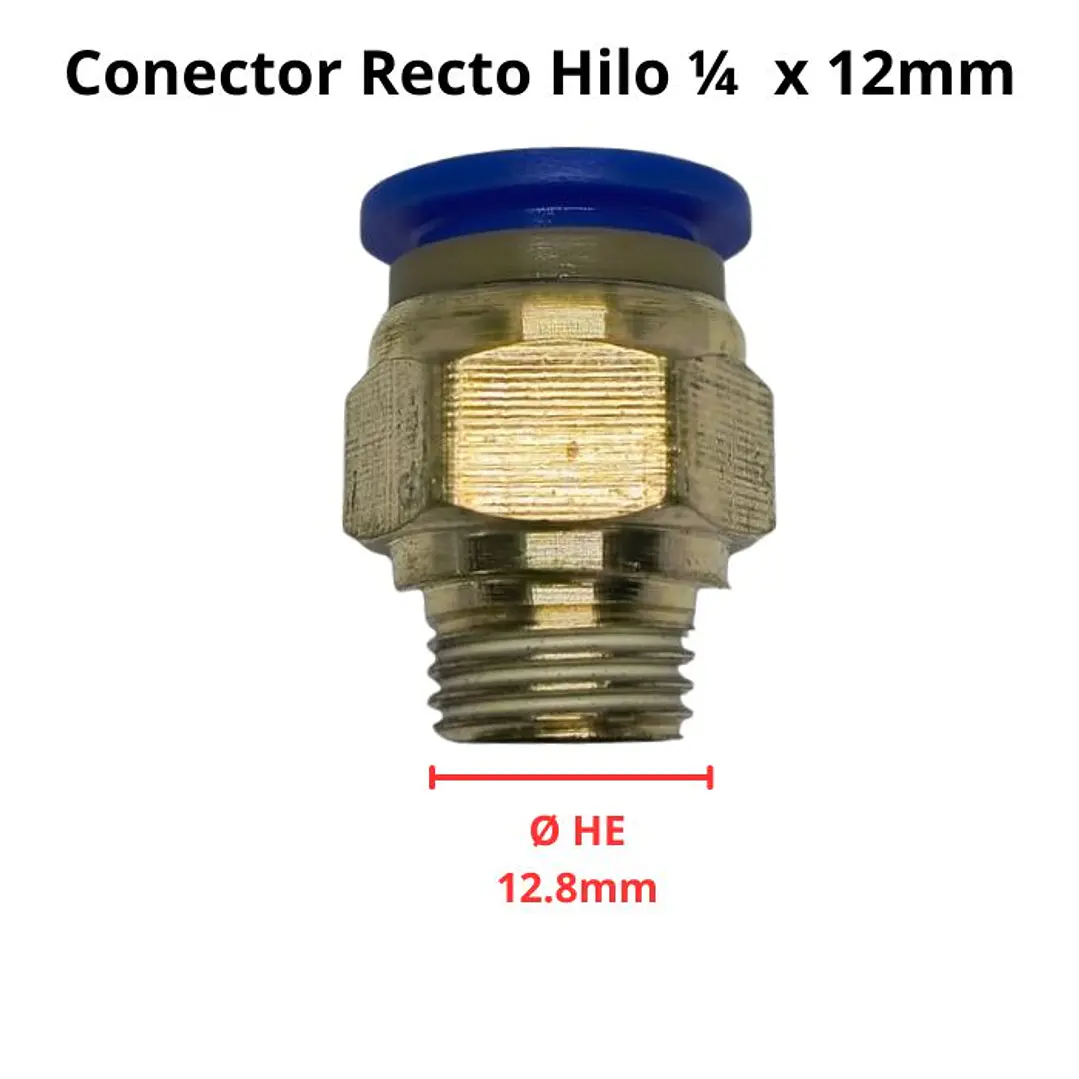 Conector Recto Hilo 1/4 X 12mm Neumático 3