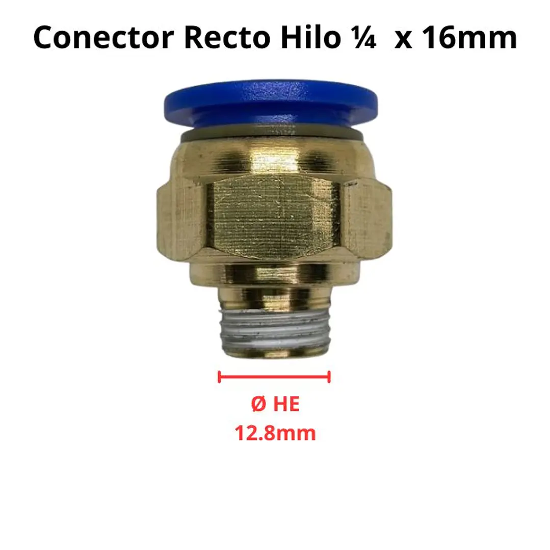 Conector Recto Hilo 1/4 X 16mm Neumático 3