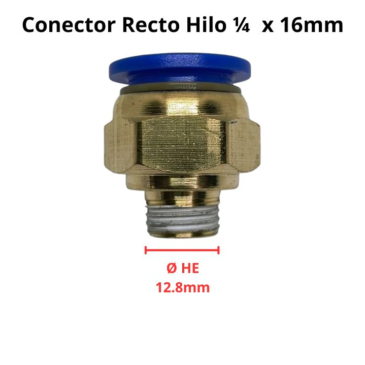 Conector Recto Hilo 1/4 X 16mm Neumático 3
