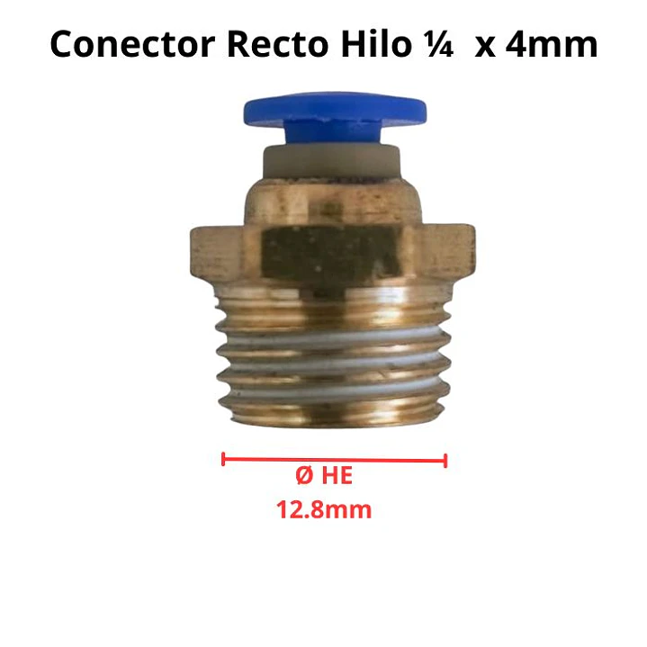 Conector Recto Hilo 1/4 X 4mm Neumático Pack 5 Unidades 5