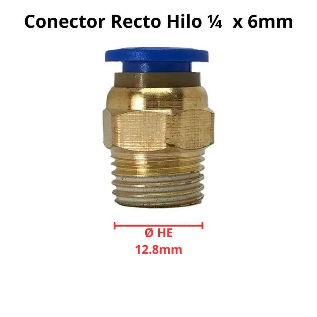 Conector Recto Hilo 1/4 X 6mm Neumático Pack 5 Unidades 4