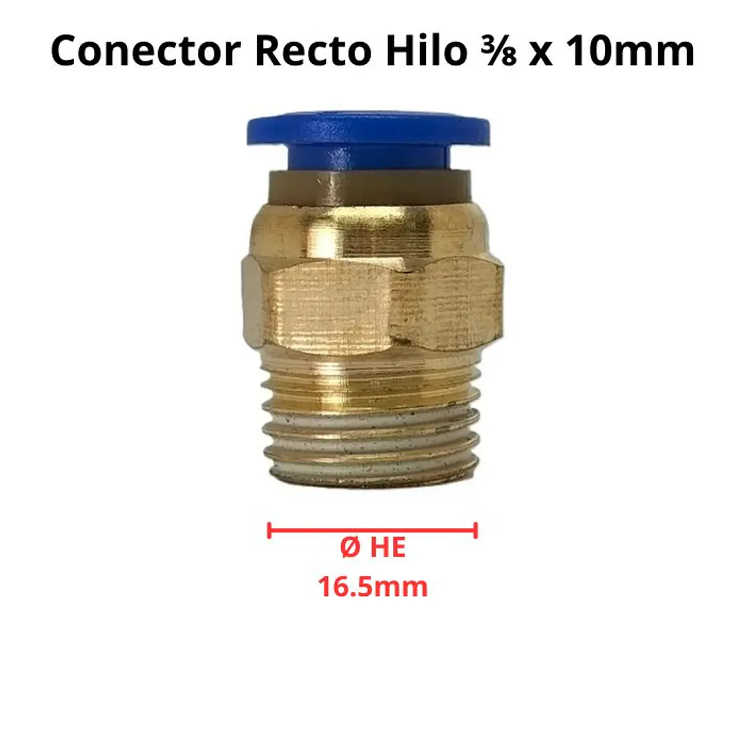 Conector Recto Hilo 3/8 X 10mm Neumático Pack 5 Unidades 4