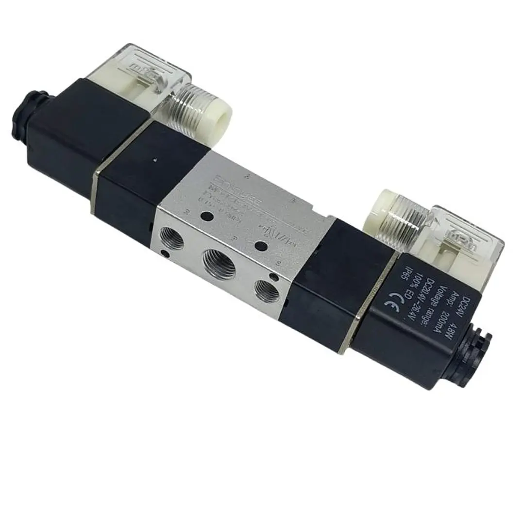 Electrovalvula 5/2 Doble Bobina 24vdc, Conexion 1/4 3