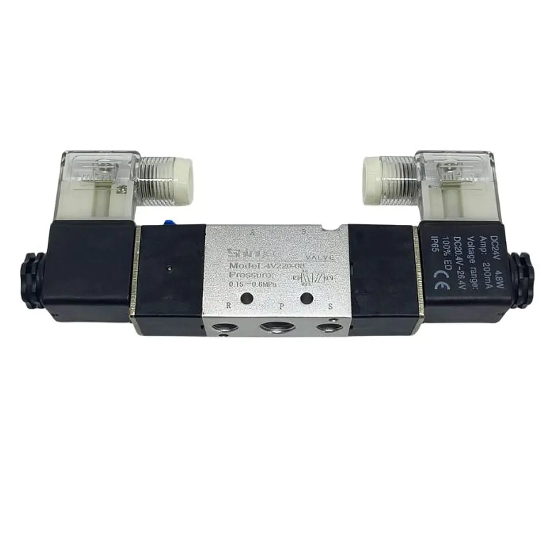 Electrovalvula 5/2 Doble Bobina 24vdc, Conexion 1/4 6