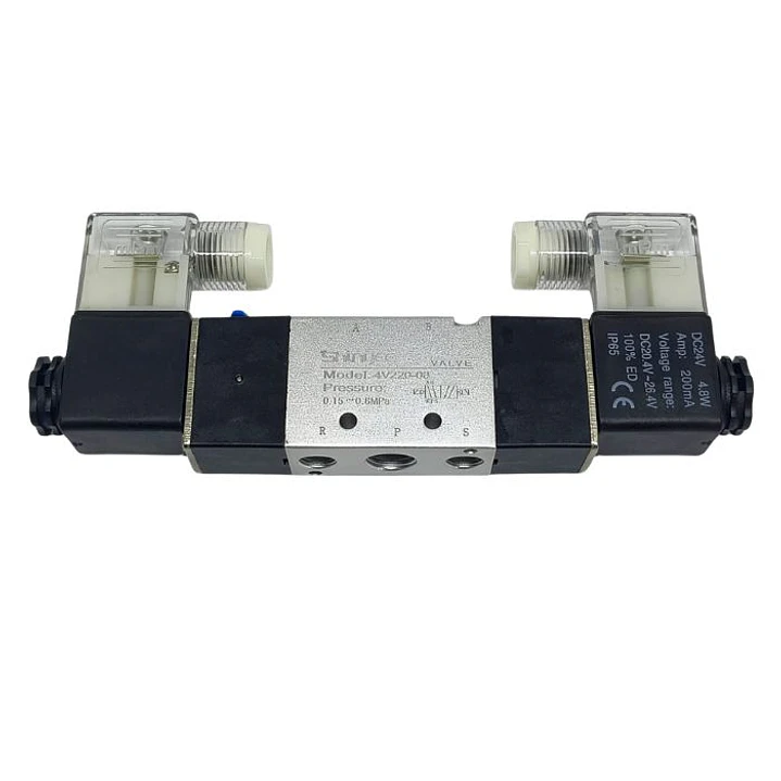 Electrovalvula 5/2 Doble Bobina 24vdc, Conexion 1/4 6