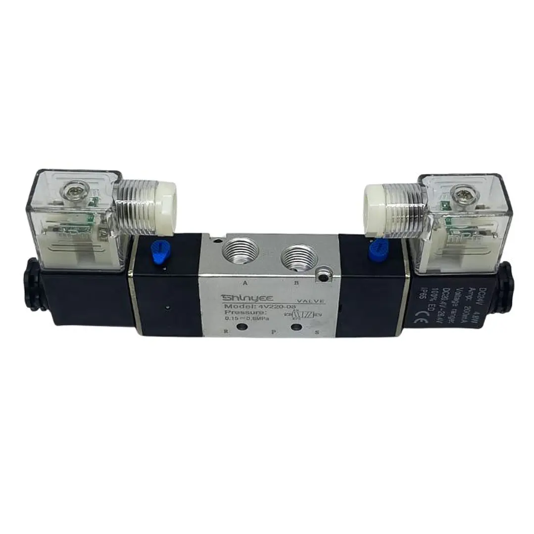 Electrovalvula 5/2 Doble Bobina 24vdc, Conexion 1/4 4