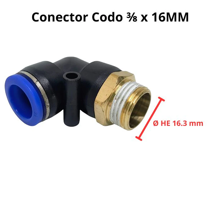 Conector Codo 3/8 X 16mm Pack 2 Unidades 4