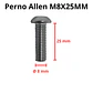 Perno Allen M8x25mm, Cabeza Botón, Inox 304, Pack 10 Unid. - Miniatura 3