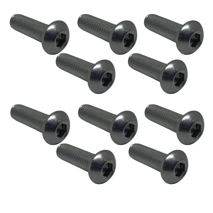 Perno Allen M8x25mm, Cabeza Botón, Inox 304, Pack 10 Unid. 1
