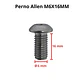Perno Allen M6x16mm, Cabeza Botón, Inox 304, Pack 5 Unidades - Miniatura 3