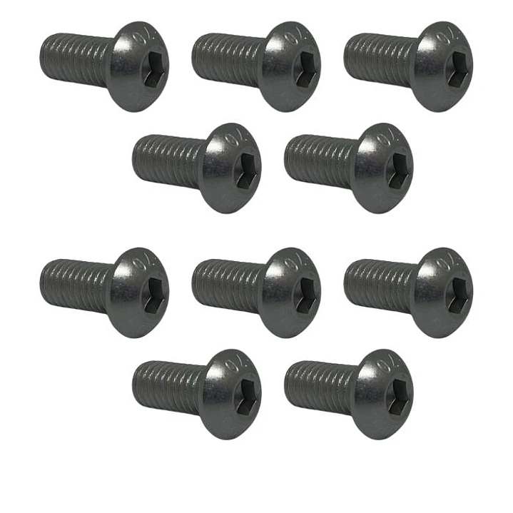 Perno Allen M6x16mm, Cabeza Botón, Inox 304, Pack 10 Unid. 1