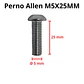 Perno Allen M5x25mm, Cabeza Botón, Inox 304, Pack 5 Unidades - Miniatura 3