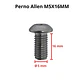 Perno Allen M5x16mm, Cabeza Botón, Inox 304, Pack 5 Unidades - Miniatura 3