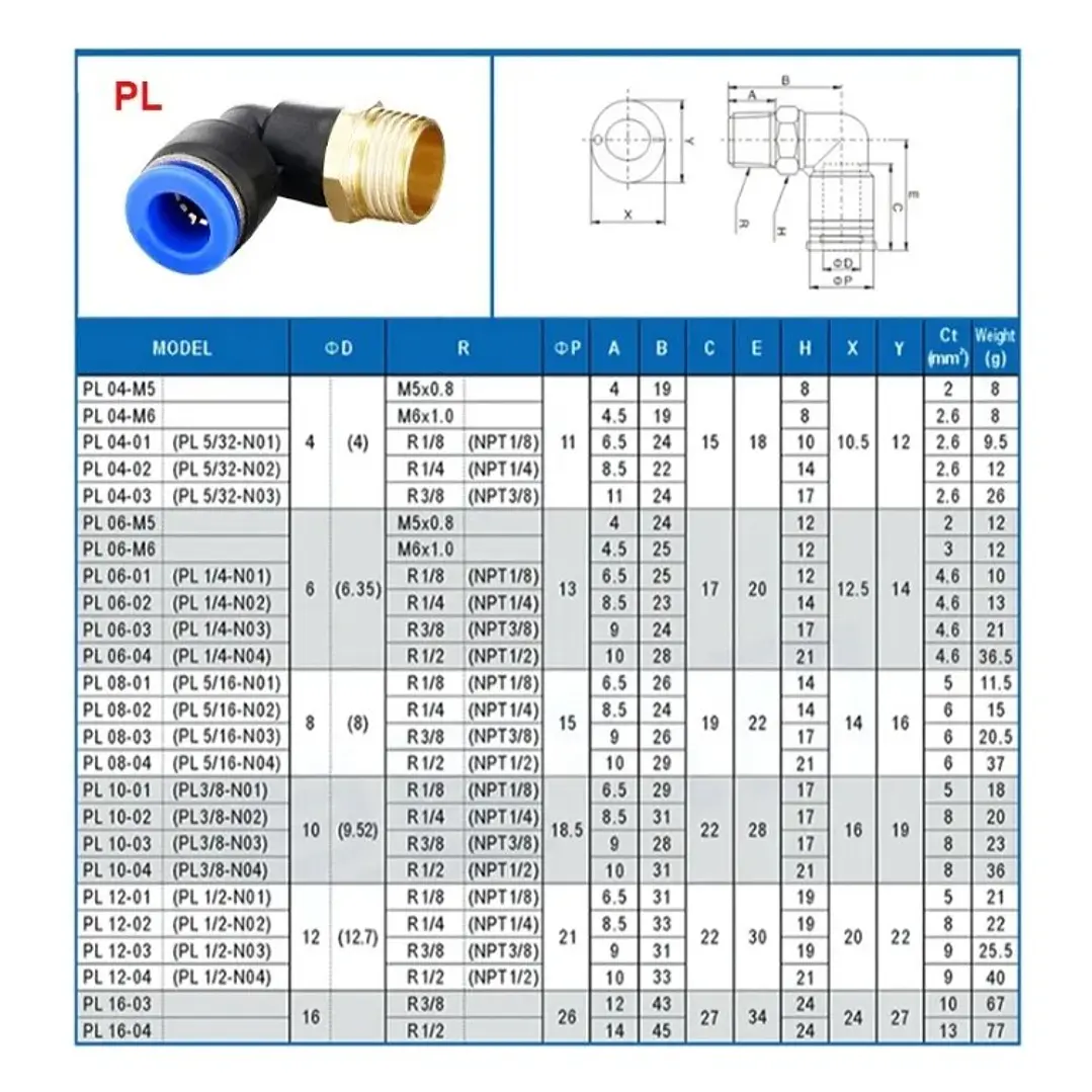 Conector Codo 1/8 X 4mm 3