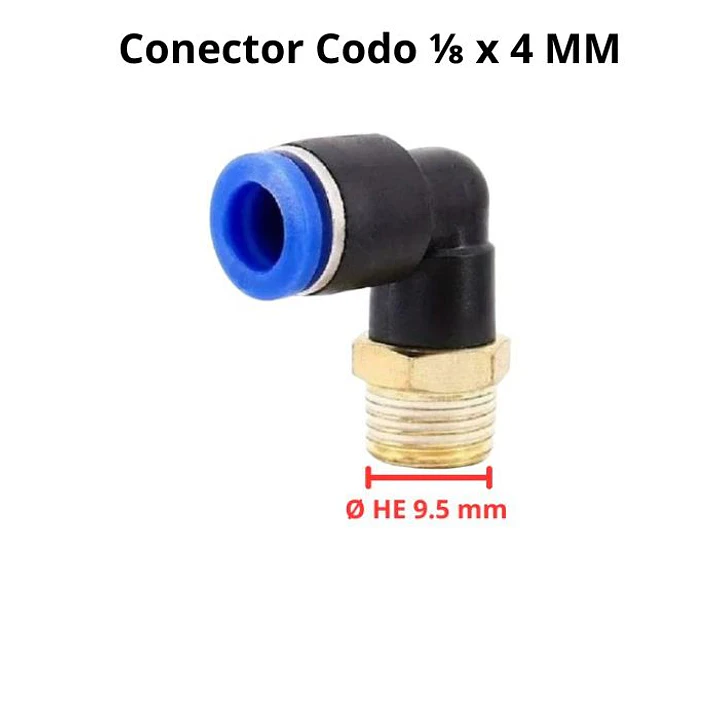 Conector Codo 1/8 X 4mm, Pack 2 Unidades 5