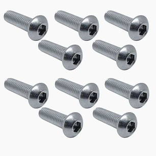 Perno Allen M4x25mm, Cabeza Botón, Inox 304, Pack 10 Unid.