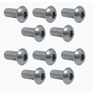 Perno Allen M5x10mm, Cabeza Botón, Inox 304, Pack 10 Unid.