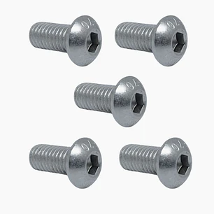 Perno Allen M5x16mm, Cabeza Botón, Inox 304, Pack 5 Unidades
