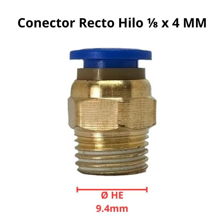 Conector Recto Hilo 1/8 X 4mm Neumático Pack 5 Unidades 3