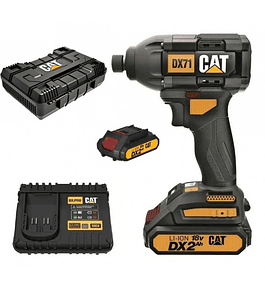 Atornillador de Impacto 1/4 HEX 18V CAT DX71 + 2 Baterias + 1 Cargador
