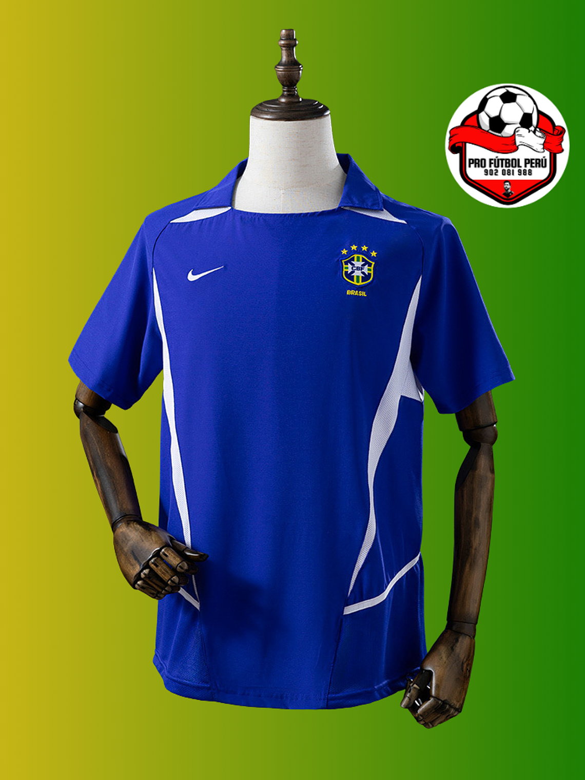 Camiseta visitante de Brasil Campeón del Mundo 2002 1