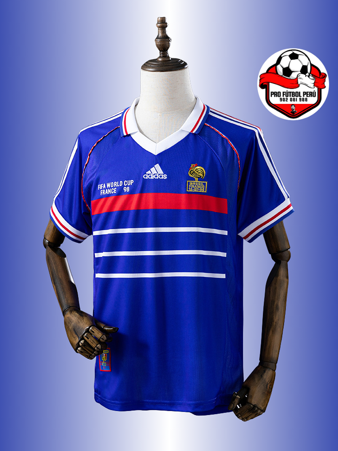 Camiseta local de Francia Campeón del Mundo 1998 1