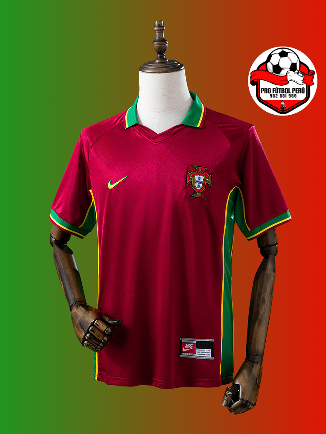 Camiseta local de Portugal copa del mundo 1998 1