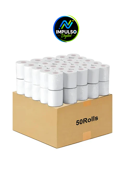 Caja 50 rollos de pepel térmico 58 mm 
