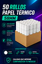 Caja 50 rollos de pepel térmico 58 mm  - Miniatura 1