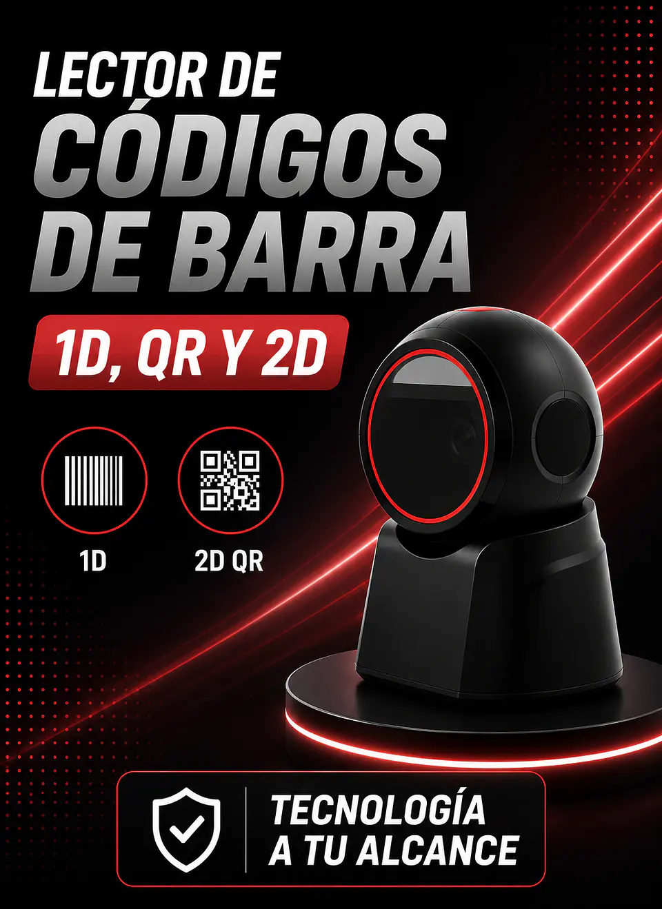 Lector de códigos de barra estático 1D 2D Qr  1